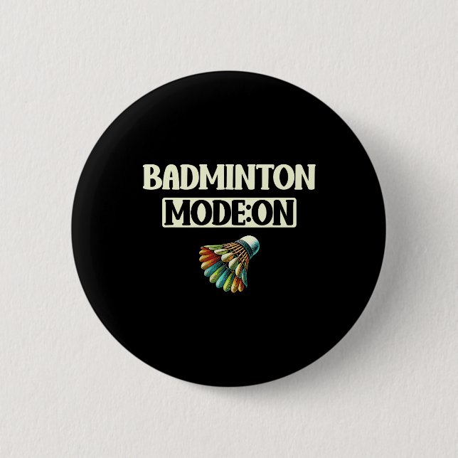 Badminton-Modus für einen lustigen bunten Shuttle Button (Vorderseite)
