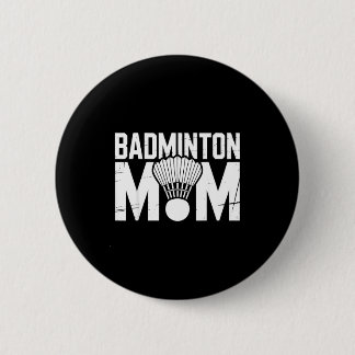 Badminton Mom Retro Women Badminton Lover Mommy Mo Button