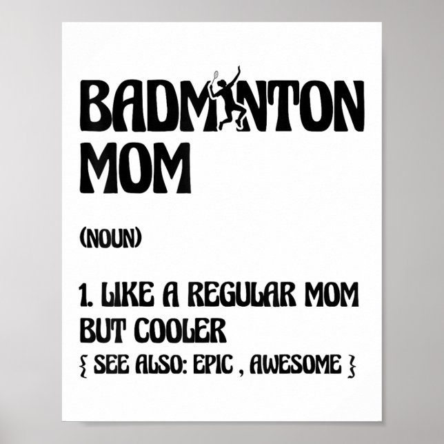 Badminton-Mutter-Spieler-Shuttle  Poster (Vorne)