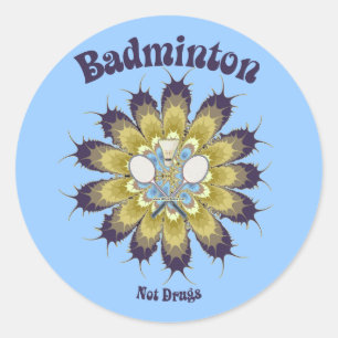Badminton nicht mischt Blume Drogen bei Runder Aufkleber