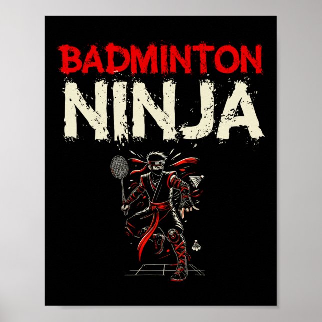 Badminton Ninja Shuttle Poster (Vorne)
