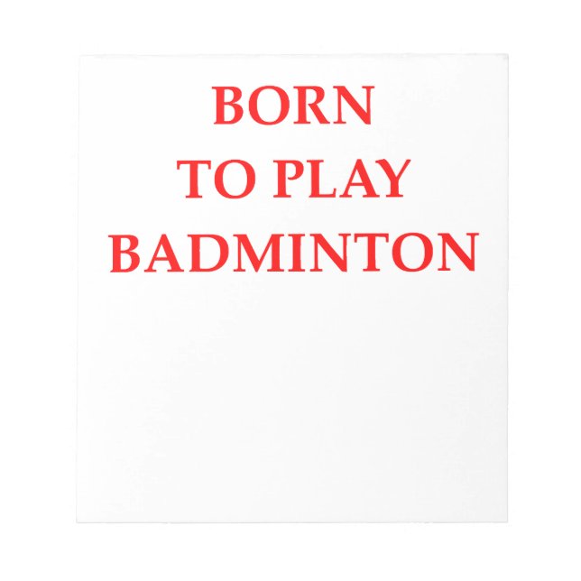 BADMINTON NOTIZBLOCK (Vorderseite)