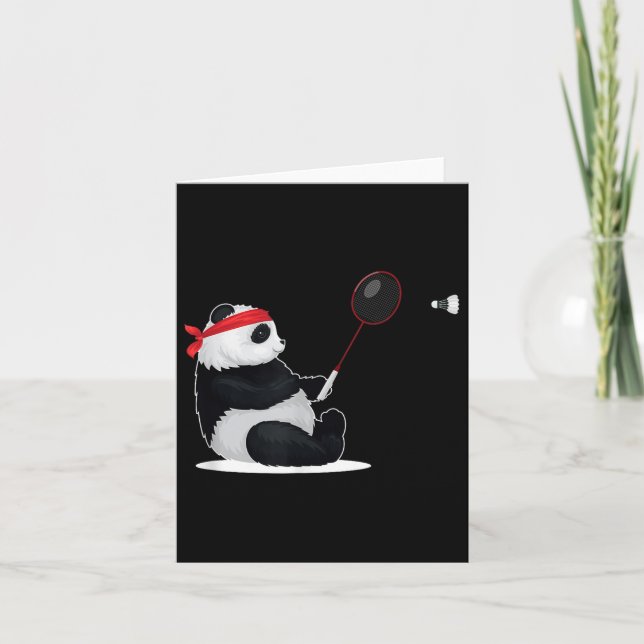 Badminton Panda Funny Sweet Sport Spaß Shuttle An Karte (Vorderseite)