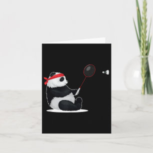 Badminton Panda Funny Sweet Sport Spaß Shuttle An Karte