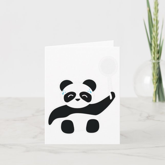 Badminton Panda Getting Sweaty Karte (Vorderseite)