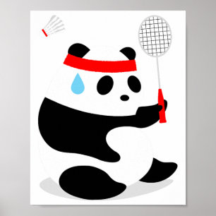 Badminton Panda Getting Sweaty Missed Poster