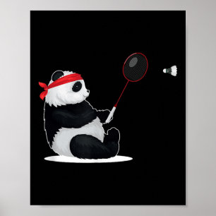 Badminton Panda Lustig Süß Sport Humor Federball A Poster