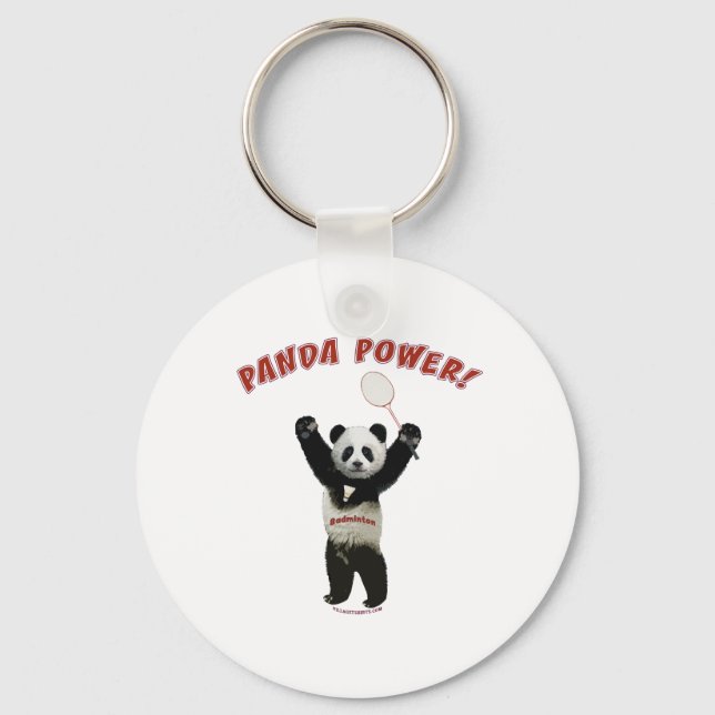 Badminton Panda Power Schlüsselanhänger (Vorderseite)