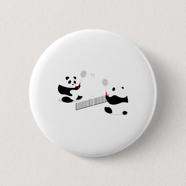 Badminton Panda Volley Button (Vorderseite)