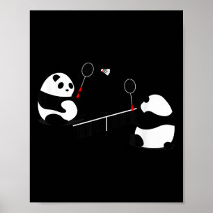 Badminton Panda Volley Poster