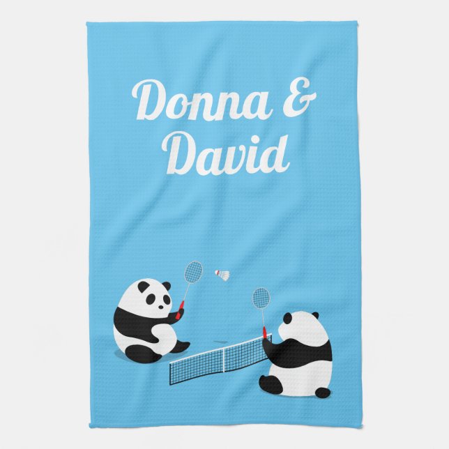 Badminton Pandas Sporttuch Geschirrtuch (Vertikal)