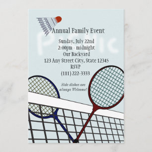 Badminton Party / Picnic Einladung