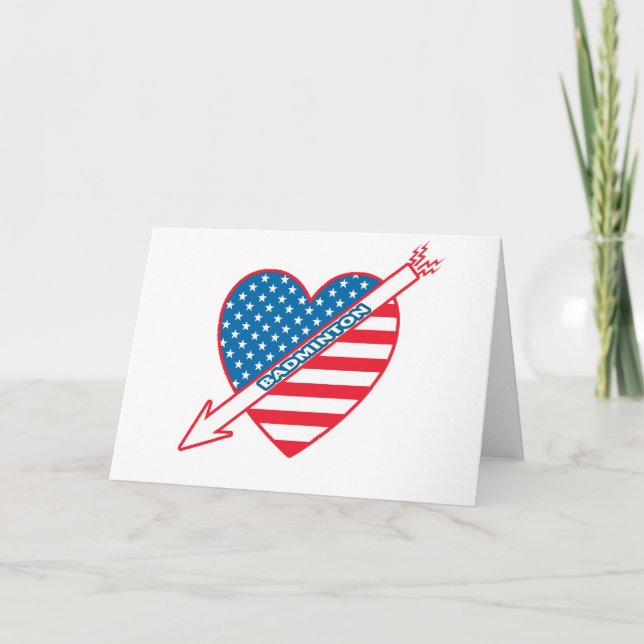Badminton Patriot Heart Karte (Vorderseite)
