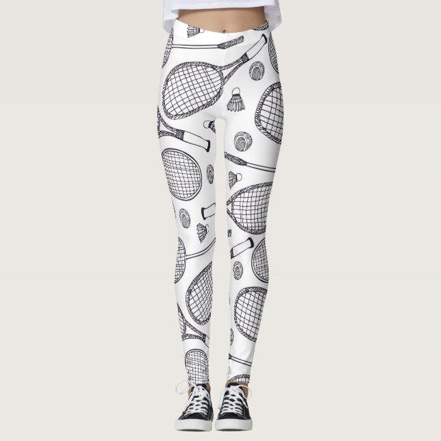 Badminton Pattern - Tennis Leggings - Squash (Vorderseite)