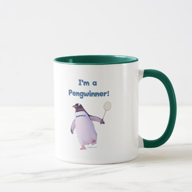 Badminton-Pinguin Tasse (Rechts)