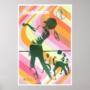 Badminton-Plakat Racquet Sports Art Federball Poster