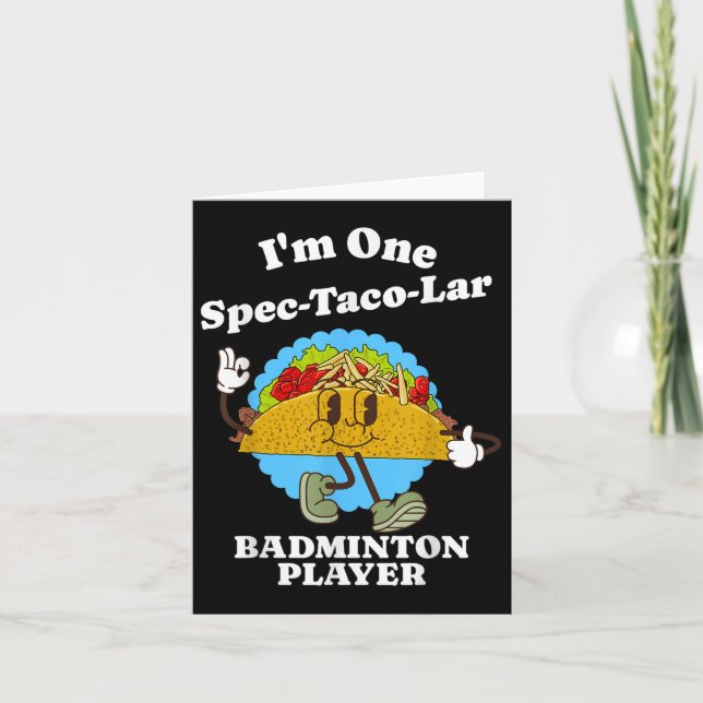 Badminton Player Funny Taco Wertungsquote Karte (Vorderseite)