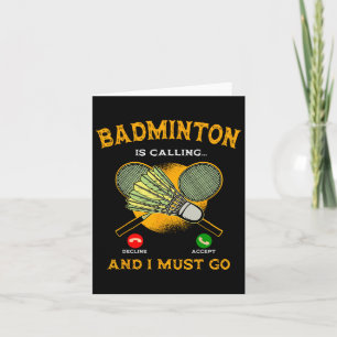 Badminton Player Game Racquet Lover Sportsman Athl Karte