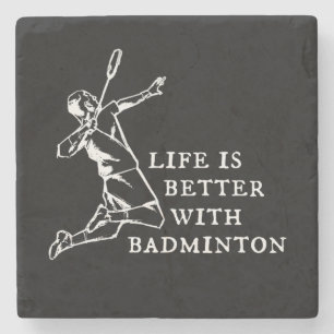 Badminton Player Geschenke Steinuntersetzer