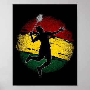 Badminton Player Ghanaische Flagge Ghana 1 Poster
