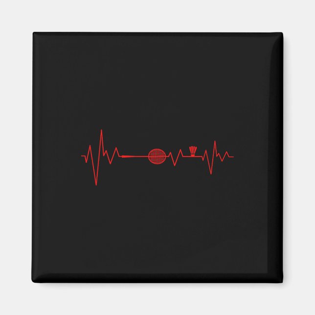 Badminton Player Heartbeat Shuttle Sports Magnet (Vorne)
