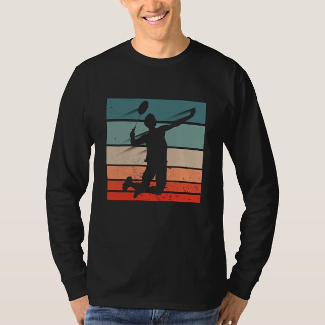 Badminton Player Jump Smash T-Shirt (Vorderseite)