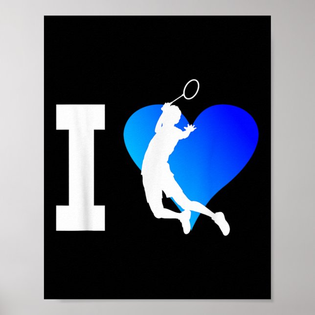 Badminton Player Mens Shuttle Squash Women Poster (Vorne)