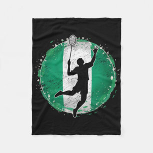 Badminton Player Nigeria - Nigerianische Flagge Ni Fleecedecke