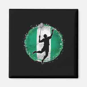 Badminton Player Nigeria - Nigerianische Flagge Ni Magnet
