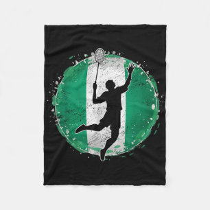 Badminton Player Nigeria nigerianische Flagge Nige Fleecedecke