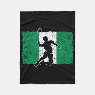 Badminton Player Nigeria nigerianische Flagge Nige Fleecedecke