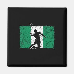 Badminton Player Nigeria nigerianische Flagge Nige Magnet
