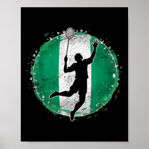 Badminton Player Nigeria nigerianische Flagge Nige Poster