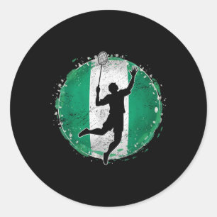 Badminton Player Nigeria nigerianische Flagge Nige Runder Aufkleber