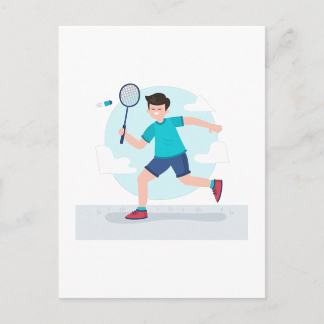 Badminton Player Postkarte (Vorderseite)