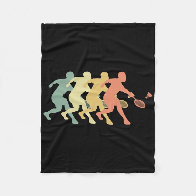 Badminton Player - Retro Badminton Geschenkidee Fleecedecke (Vorderseite)