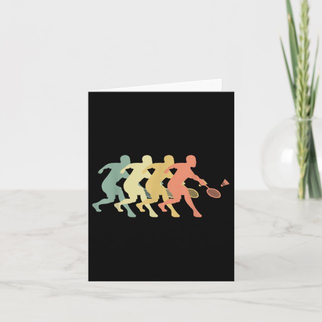 Badminton Player - Retro Badminton Geschenkidee Karte (Vorderseite)
