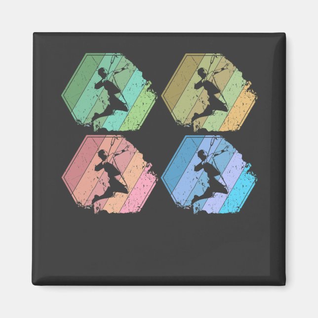 Badminton Player Retro Magnet (Vorne)