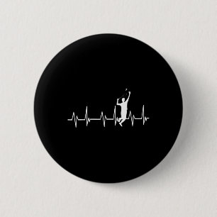 Badminton Player schlägt Birdie Kids Men Women Button