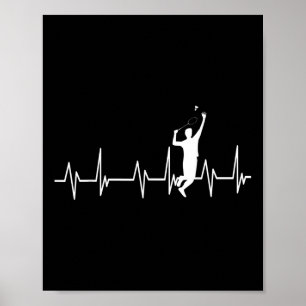 Badminton Player schlägt Birdie Kids Men Women Poster