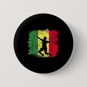 Badminton Player Senegalesische Flagge Senegal Button