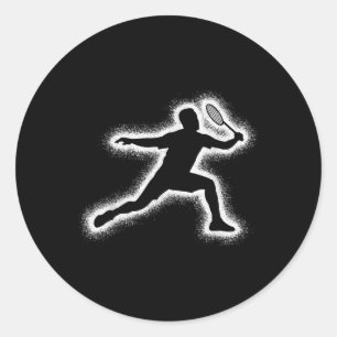 Badminton Player Shuttle Boys Kids Badminton Men Runder Aufkleber