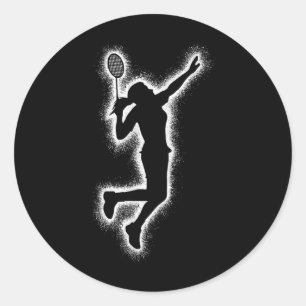 Badminton Player Shuttle Girls Kinder Badminton Wo Runder Aufkleber