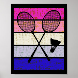 Badminton Player Shuttle Girls Kinder Frauen Jugen Poster