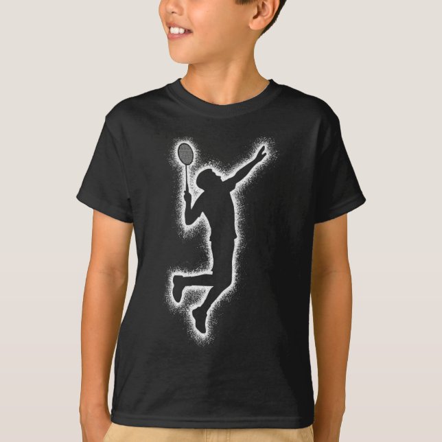 Badminton Player Shuttle Kids Boys Badminton Men T-Shirt (Vorderseite)