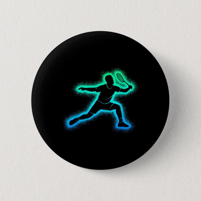 Badminton Player Shuttle Men Kids Badminton Boys Button (Vorderseite)