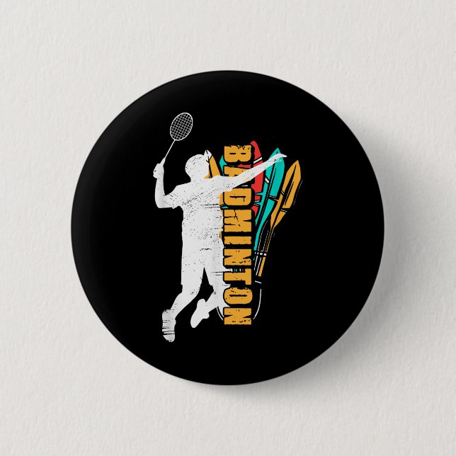 Badminton Player _ Shuttle Racket _ Badminton  Button (Vorderseite)