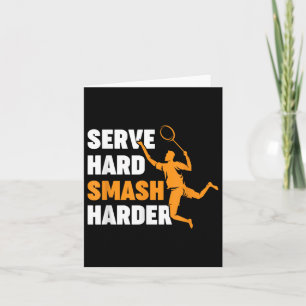 Badminton Player Shuttle serviert Hard Smash Harde Karte