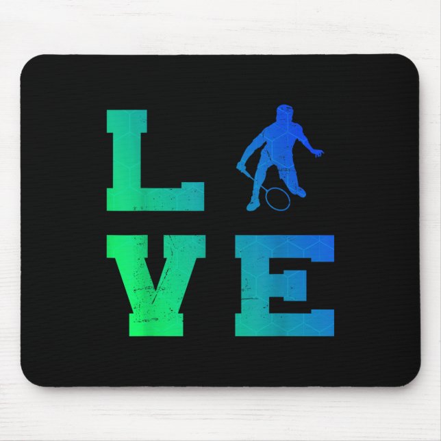 Badminton Player Shuttle Squash Mens Badminton  Mousepad (Vorne)