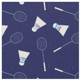Badminton Player Shuttlecocks und Rackets-Muster Stoff